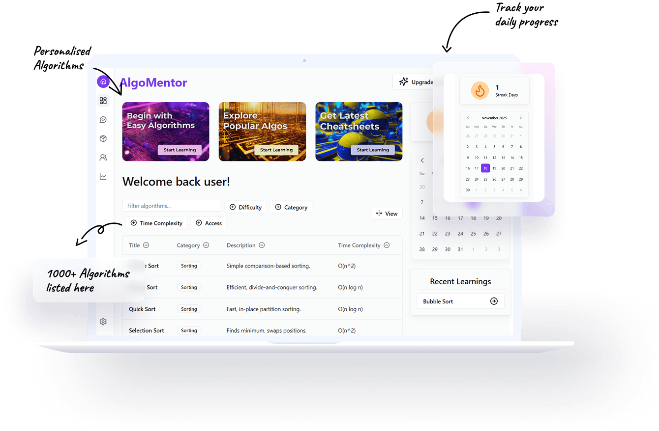 AlgoMentor Mockup